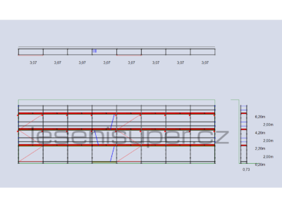 Sada nového rámového lešení typ 73 - 206 m2