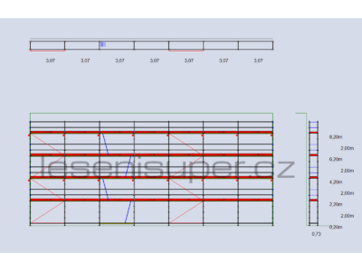 Sada nového rámového lešení typ 73 - 223,5 m2