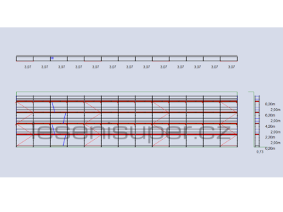Sada nového rámového lešení typ 73 - 415 m2